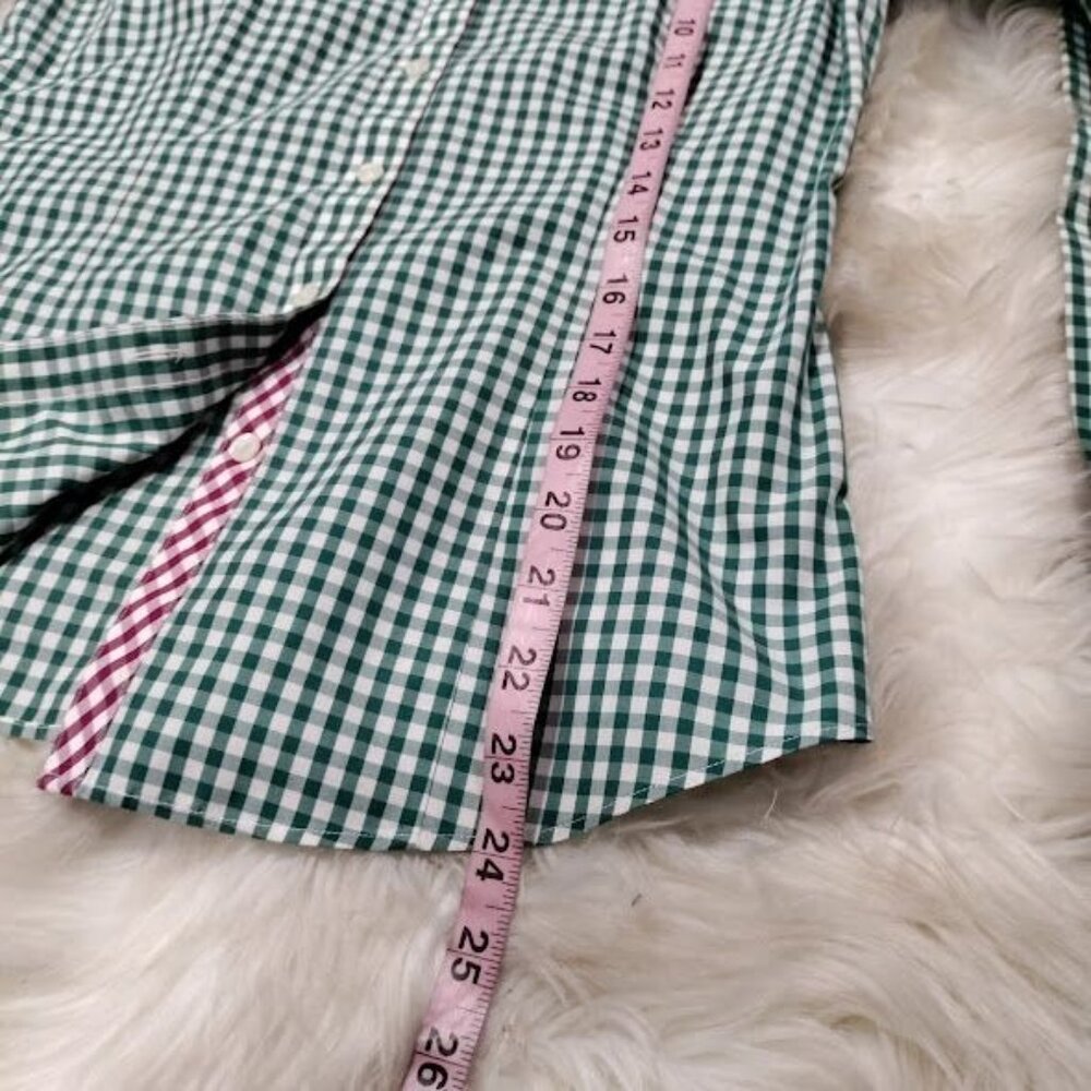 Brooks Brothers 346 Preppy Checkered Button-Down Shirt Boys Green White Size 2 - Picture 9 of 10